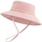 LACOFIA Chapeau Soleil Bébé Fille Casquette été pour Enfant Bob Réglable Bord Large pour Piscine/Plage/Natation/Extérieure Rose Clair 6-24 Mois