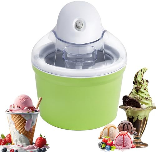 Maker de crème glacée, Machine à crème glacée électrique de 1200 ML, Production Rapide de 15-25 Minutes, Petit Fabricant de yogourt glacé DIY, pour Faire du Sherbet à Service Doux, Sorbet Green
