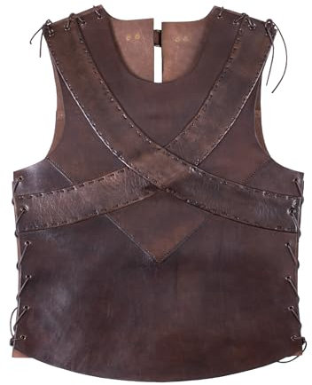 Battle-Merchant - Lederrüstung mit gekreuzten Bändern - Wikinger Brustpanzer – Mittelalter Leder-Harnisch, LARP, Cosplay, Reenactment