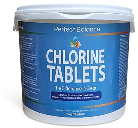 HTS 5KG Multifunctional Chlorine Tablets 20g Perfect Balance for Hot Tubs, Inflatable Spas & Swimming Pools | Sanitiser, Algaecide, Clarifier, Stabiliser