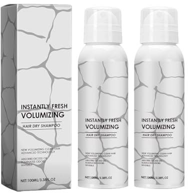 Trocken Shampoo Spray, Wasserlose Haarspray, Absorbiert schnell Öl, Schnelles Entfetten, Flauschige Haarwurzeln, Sofort frisches Volumisierung, Geeignet für fettigen Kopf, 100ml (2pc, 100ml)