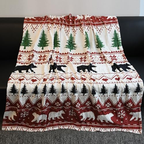 GLOBLELAND Weihnachtsbaum Kuscheldecke 150x130CM Sanft Flanell Weiche Wohndecke Decke Für Zuhause Büro Zimmer Bett Sofa Stuhl Geschenk