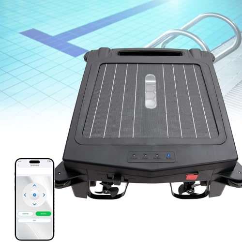 VNATWGOO App-Gesteuerter Pool-Skimmer-Reiniger, Solarbetrieben, Elektrisches PoolreinigungsgeräT, 24/7-Reinigung