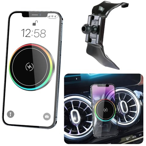LUNQIN Support de téléphone magnétique de voiture pour Mercedes Benz Classe GLB 2020-2025 et Benz EQB 2022-2025 Accessoires d'intérieur de voiture Meilleur support de téléphone portable Chargeur sans