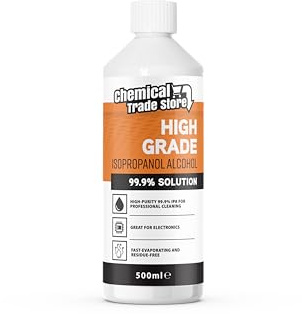 Chemical Trade Store - Isopropanol Alcohol 99.9%, 500ml - High-Purity Isopropyl Alcohol IPA, Solvent & Cleaner For Electronics, PC & Phone Cleaning, Ink Removal, Surface Prep, Lab & Industrial Use