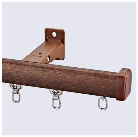 Dekorative Vorhangstange Im Vintage-Stil, Vorhangschiene Aus Aluminium In Holzoptik, Für Balkon, Wohnzimmer, Schlafzimmer Und Als Sichtschutz(B-Wall,260cm/2 * 130cm)