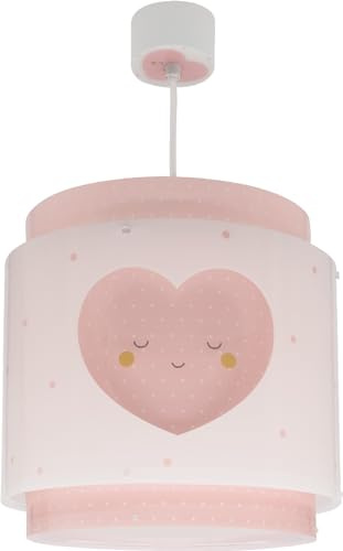 Dalber Kinder Pendelleuchte Baby Dreams Herz Rosa 76012MS | Hängelampe; Deckenleuchte; Kinderzimmer; E27 - 1 x 15W