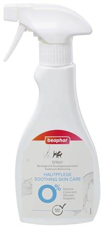 Hautpflege Spray für Hunde und Katzen | Gegen trockene und schuppige Haut | Beugt Juckreiz vor | Mit Aloe Vera & Nachtkerzenöl | 250 ml Sprühflasche