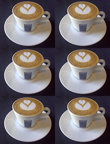 Holland Plastics Original Brand 6 X Lavazza Cappuccino Cups And Saucers 5.5 Oz by Holland Plastics Original Brand