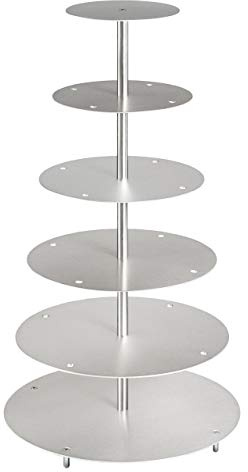 edelstahlheini Aluminium Tortenständer Rund Tortenetagere Hochzeit 6 Etagen (6 Stöckig (Ø 15 20 25 30 35 40 cm))
