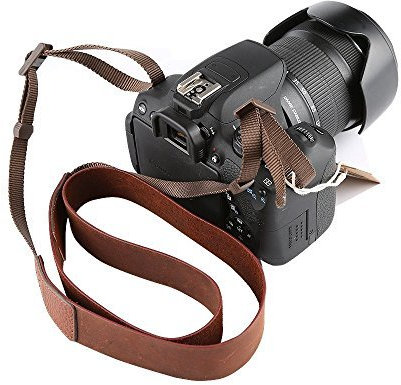 CANPIS Genuine Leather Camera Strap, Handmade Camera Shoulder Neck Straps for Canon, Sony, Nikon, Fuji, Leica and All Universal DSLR Cameras(Crazy Horse Leather)