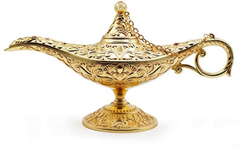 AVESON Klassische Vintage-Kostüm-Lampe, seltene Legende, Aladin, magisch, Genie, Tischdekoration und Geschenk, goldfarben