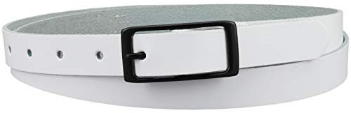 Ledergürtel echt Leder, 2 cm breit, Damen Gürtel, Hüftgürtel, Jeansgürtel, Damengürtel, Casual, schmal, Schnalle, Jeans, Vascavi, Made in Germany (105 cm Gesamtlänge 120 cm, Weiß)
