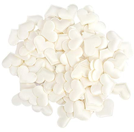 BESTOYARD Herz Konfetti Stoff 3D Tisch Konfetti Herz Verzierung Streudeko Hochzeit Tisch Dekoration 3cm 600 Stück (Creme)