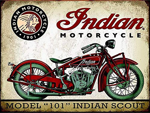 CDecor Indian Motorcycle Blechschilder, Metall Poster, Retro Warnschild Schilder Blech Blechschild Malerei Wanddekoration Bar Geschäft Cafe Garage