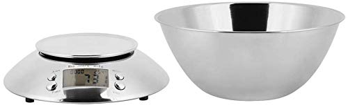 Stainless Steel Electronic Digital Kitchen Scale With Removable Bowl Food Meat Weighing Scales Measures in Grams and Ounces