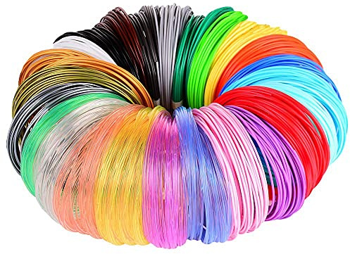 3D Stift Filament PLA, 24 Farben, je 5 Meter, 120M/656FT, 1,75mm, 3D Stift Farben Set für 3D Stift and 3D Druck Stift