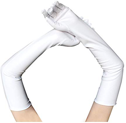 Faxianther Afinder Damen Lange Handschuhe Lederhandschuhe Wet Look Leder-Optik Handschuhe Sexy Abendhandschuhe Winter Warm Brauthandschuhe
