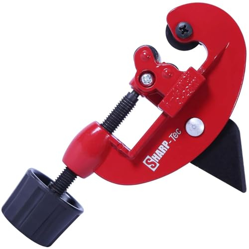 Sharp-tec Tagliatubi da 3-28 mm, tagliatubi regolabile con corpo in lega di alluminio, strumento di taglio per tubi in rame per impianti idraulici con lama per sbavatura