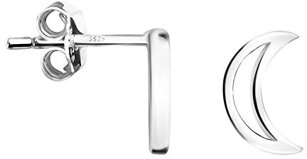 SOFIA MILANI - Boucles d'Oreilles pour Femme en Argent 925 - Clou d'Oreille avec Motif en Forme de Lune - 20914