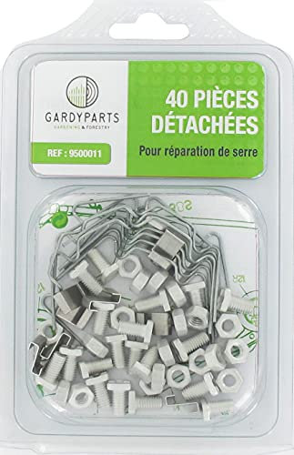 SKANA - Kit de Réparation pour Serre de Jardin - Lot de 40 Pièces Détachées Universelles - Pour Montage/Réparation de Cadres de Serre