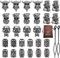 WDBAYXH 28 Stück Set Wikinger Bart Perlen Piraten Schädel Haarperlenl Nordischen Keltischen Paracord Perlen Charms Lanyard Zubehör Haarschlauch Perlen DIY Armband Anhänger Halskette Schmuck