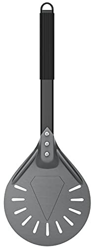 Karboby Pelle à Pizza Perforée, Pizza Paddle en Aluminium Anodisé Dur pour Four pour La Cuisson De Pizzas Maison, Pains, Petite Pelle à Pizza Ronde, 7 pouces