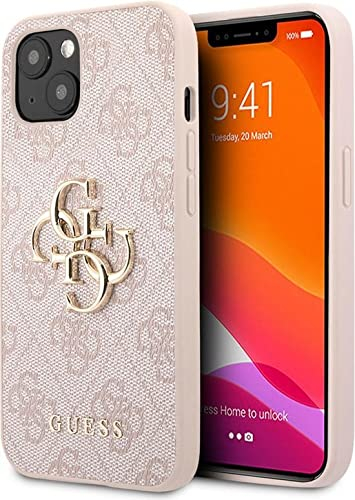 GUESS GUHCP13M4GMGPI Schutzhülle für iPhone 13, 15,5 cm (6,1 Zoll), Big Metal Logo