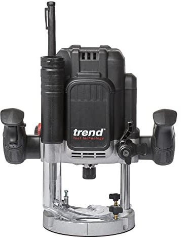 Trend T12 1/2 Inch Variable Speed Workshop Router, Perfect for Lock Fitting, Worktop Joints & Timber Profiling, 2300W, 240V, Black, T12EK