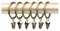 Anawakia Lot de 10 Anneaux de Rideaux avec Pinces Metal Rideau Clips Crochet, Draperie Rideau Clips avec des Anneaux (Bronze,Diamètre intérieur 35mm)