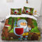 AOYNP Bettwäsche 135x200 Anime-Zwerge 3D Druck Eulenhaus im Wald Bettbezug Set mit Reißverschluss Bettwäsche Set für Kinder Teenager Weiche Mikrofaser Bettbezüge mit 2 Kissenbezug 80x80cm