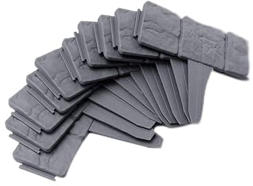 LARS360 17,5m Palisade Anthrazit mit Steinmuster Beetumrandung Rasenkante Gartenpalisade aus Kunststoff Beeteinfassung Gartenrandkante 1 Element B x H x T: 25 x 23 x 1 cm