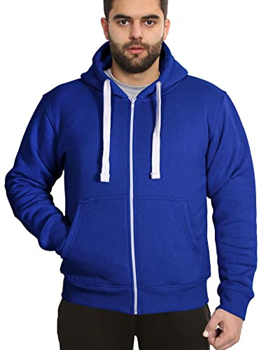 A2Z Mens Fleece Zipper Hooded Sweatshirt - Zipper Royal 3XL