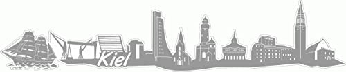 Skyline4u Kiel Skyline Aufkleber Sticker Autoaufkleber City Gedruckt - 20x4cm grau