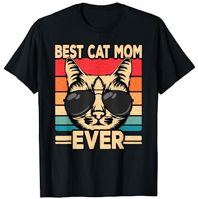 Best Cat Mom Ever Funny Cat Lover Mommy Retro Cat Women T-Shirt