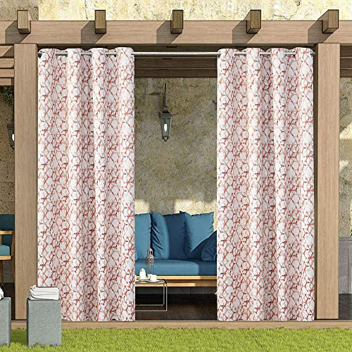 WXDL Rideau d'extérieur résistant aux intempéries - Étanche - 52 x 108 cm - Protection solaire - Pour balcon, terrasse, véranda, pergola - Tonnelle de jardin (52 x 94 pouces, orange)