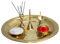 DEVKI® Brass Pooja Thali Golden Engraved Plate Indian Home Temple Decorative Serving Platter Puja Items Home Mandir Decoration Puja item Hindu Puja Thali Set Religious Gifts