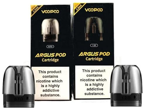 Cartucho Voopoo ARGUS POD 2ml - (3pcs) 100% Originales - Depósito Remplazo Argus Pod Replacement Cartridge/Vaping Topside Filling Vape Cartridge Atomizer (1.2Ohm)