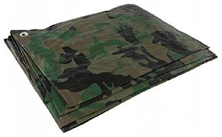 Tarpaulin Regular And Heavy Duty Waterproof Cover Tarp Ground Sheet Multi Sizes Transparent Blue Silver Clear Camo Army (Camo (90GSM), 3 x 3m)