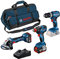 Bosch Professional Combo Kit GSB 18V-45 + GDX 18V-200 + GWS 18V-7 (incl. 2 batterie da 5.0 Ah, caricabatteria GAL 18V-40, in borsa degli attrezzi media)