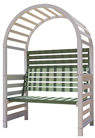 Arche de Jardin avec Banc pour 2 Personnes, Arche de Sapin pour Banc de Jardin avec pergola et 2 Treillis, pour vignes/Plantes grimpantes, décor de pelouse de Jardin extérieur - 50,4 X 28,7