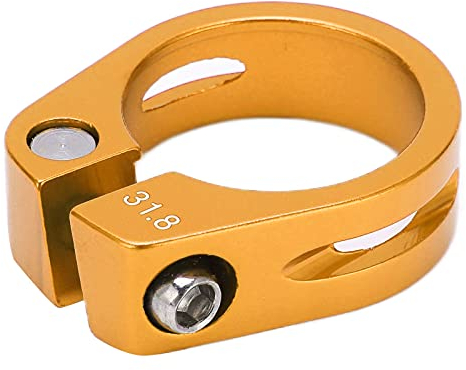 Tissting Fahrrad Sattelklemme 31,8mm Aluminiumlegierung Mountainbike Sattelkloben Verriegelbare Fahrradsattel Halterung Schnellspanner Sattelstütze Klemmring Ersatz Zubehör für MTB Rennrad(Gold)