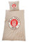 FC St. Pauli - Logo streifen - Bettwäsche braun/weiß 135 x 200 cm