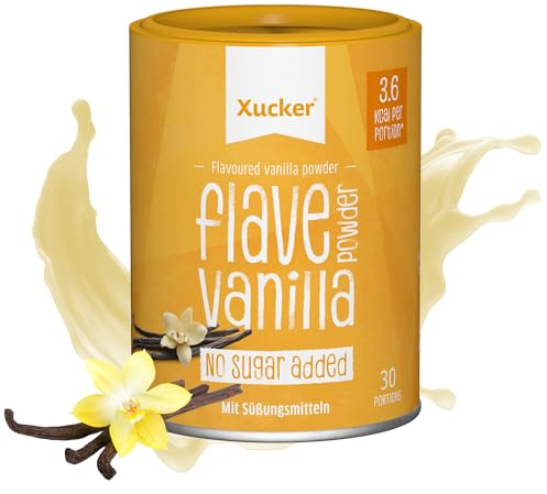 Xucker Flave Powder Vanille, zuckerfreies Geschmackspulver ohne Aspartam & Sucralose, ideal zum Aromatisieren von Speisen & Getränken, 120g