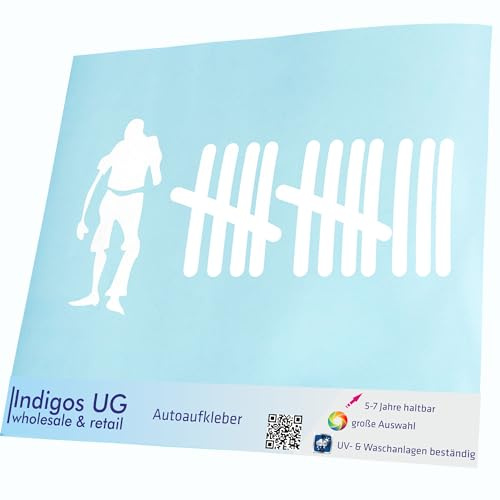 INDIGOS UG Auto Aufkleber Auto - 300x143 mm - Zombie - weiß - konturgeschnittener Autoaufkleber ohne Hintergrund - Selbstklebender Sticker für Auto, Fenster, Bus oder LKW - UV-beständig & wetterfest