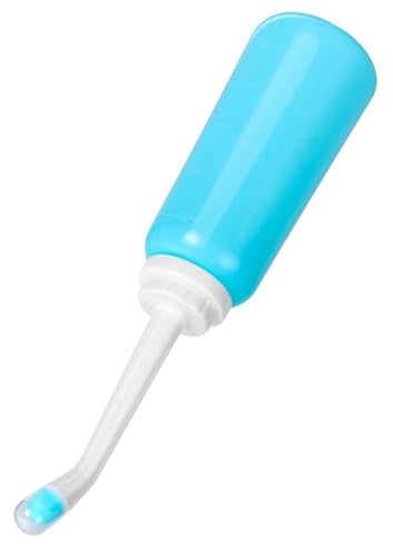 Bidet de voyage portable de 500 ml avec 2 buses à l'envers pour soins post-partum, lavage de bébé, hémorroïdes, voyage