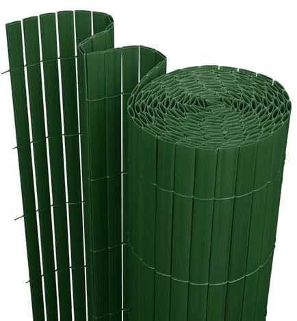 Cecaylie Canisse en PVC,Vert Brise vue balcon Renfort en 3 poids, anti-moisissure et facile d'entretien - Renforcé - Forte intimité pour jardin, balcon, terrasse(80 * 1000cm)
