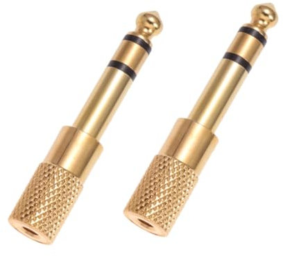 DOITOOL 2pezzi Adattatore Da Maschio Femmina in Metallo Di Adattatori Audio Stereo Per Cuffie Connettore Jack Resistente Alla Corrosione Impugnature Gradi