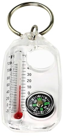 Kompassthermometer | Survival Kompass Thermometer | Camping Kompass Thermometer, Notfälle Kompass Thermometer Schlüsselanhänger, Abenteuer Kompass Thermometer Schlüsselanhänger, Thermometer