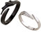 3 Ringe Ineinander Silber Paar passende Ringe für Mann und Frau individuell verstellbar Sonne Mond Ring Set Engel Teufel Drache offene Ringe Paar passende Versprechen Ringe (Black, One Size)